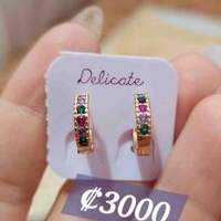 Aretes Delicate con piedras coloridas image