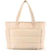 Bolso acolchado beige image