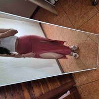 Enagua con doble abertura frontal Forever 21 color terracota image
