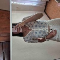 Blusa de blanca con bordado manga corta talla s image