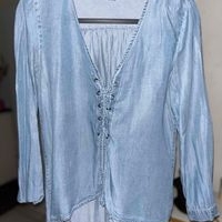 Blusa Larga Simulación mezclilla image