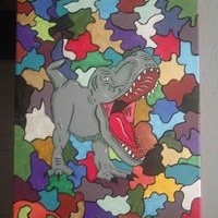 Cuadro de dinosaurio colorido image
