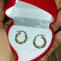 Aretes de argollas oro 10 kilates image