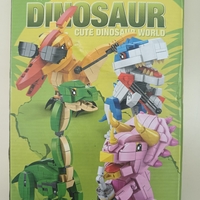 Bloques de construcción (tipo LEGO).4 figuras de dinosaurios. image